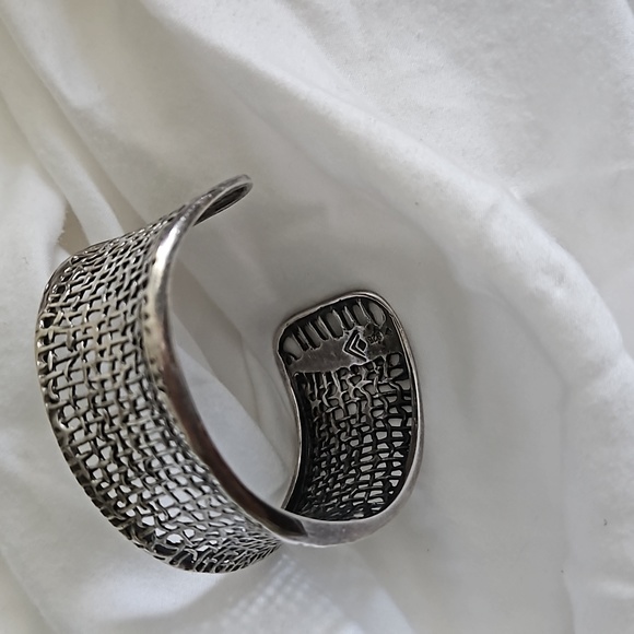 B1625 SILPADA Hammered Silver Mesh Cuff Bracelet - Picture 4 of 5